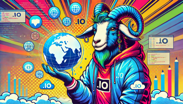 IO Domain illustration - Steinbock hält IO Domain